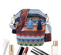 Generico Ethnic Tribal Pattern Traditional Shoulder Bag for Women Beach Party Work Travel Outdoor Mobile Phone, A, riferimento alla descrizione