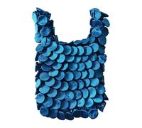 Generico Expandable Folding Bag, Shopping Bag | Washable Pocket Design, Lightweight Expandable, Eco Friendly Reusable Bags Large Capacity for Kitchen Party Camping, Blue, riferimento alla descrizione