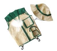 Generico Explorer Vest for Kids | Jungle Theme Party Costume | Outdoor Adventure Hat and Jacket Set for Backyard Hiking Beach Safari Picnic Camping
