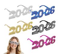 Generico Eyeglasses in 2026 - New Year Decoration Photo Booth Kit with Glitter Frame, Funny Black Gold Glasses | Funny and Gold Moustaches
