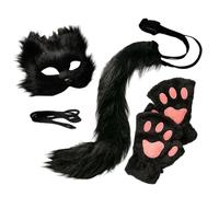 Generico Face Cover, Half Face Animal Furry Masque, Soft Breathable Costume Accessory, with Matching Gloves Tail, for Kids Adults, Cosplay, Dress-Up, Carnival, Holiday, Masquerade Party Events