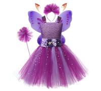 Generico Fairy Princess Costume Set, Girls Fairy Costume Dress - Dress Up Clothes Elastic Fit - Girls Fairy Costumes for Girls and Daughters