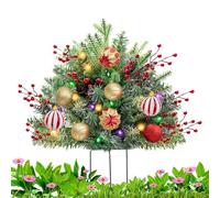 Generico Fake Plants for Christmas Planters | Artificial Christmas Porch Decorations with Tripod Spike | Christmas Party Office Yard Birthday Thanksgiving School Cemetery