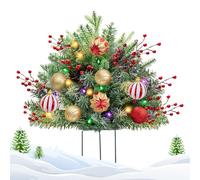 Generico Fake Plants for Christmas Planters - Artificial Christmas Porch Decorations with Tripod Spike - for Christmas Party Office Yard Birthday Thanksgiving School Cemetery