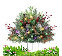 Generico Fake Plants for Christmas Planters, Artificial Christmas Porch Decorations with Tripod Spike - for Christmas Parties for Offices Yard Birthday Thanksgiving School Cemetery