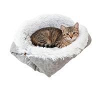 Genérico Feline Bed - Self-Thermal Shelter | Pet Rest | Washable Home Cats Sleep | Soft Linen Plush Rug Sleeping Animals with Indoor Outdoor Use, Foldable Design Winter Coat