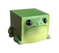 Genérico Figurine De Grenouille - Décoration En Forme De Cube Vert, Sculpture Miniature Pour, Jardin Extérieur Pelouse Patio | Ornement De Bureau Étagère Bibliothèque Maison Intérieur, Accessoire