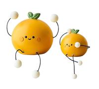 Genérico Figurines for Home Decoration - 2 Dolls with Long Legs, Funny Sculptures and Fruit Orange for Kitchen, Table, Showcase, Living Room, Bedroom or Fireplace
