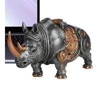 Generico Figurines Home Decor Modern Punk Style Ornament - 8 Inch High Gear Design Resin Decorative Figurine, Distressed Finish, Steampunk Statue | For The Table