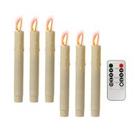 Generico Flameless, 6 Pieces with Remote Timer - Fake LED Battery Powered - for Christmas Decorations Centerpieces Living Room Bedroom Party Birthday St. Rustic Style