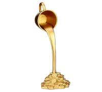 Generico Floating Coffee Cup Decoration | Resin, 2.4in x 6.5in, 80g | Illusion Floating Mug For Home, Office, Cafe | Funny Desk Ornament, White/Gold