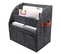 Genérico Floor Book Shelf, 4 Tiers Foldable Felt Desk Basket, File Organizer with 3 Pockets - for Library, Shop, Cafe, Bedroom, Apartment,