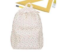 Genérico Floral Backpack for Girls and Women - Aesthetic School Backpack with Laptop Compartment | Vintage Books with Flower Print | Backpacks 40x30x11cm Modern, A, Consulte la descripción, See
