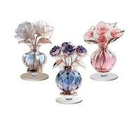 Generico Floral Decorations for Home | 2D Flat Acrylic Decorations with 360 Degree Rotation - Set of 3 Artificial Flowers Spring Decoration | for Wedding Saint and Party