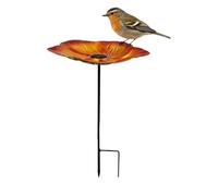 Genérico Flower Bird Bath,24.8 Inch Butterfly Water Feeder | Heavy Duty Outdoor Bird Bath with Stake - for Hummingbird Bee Butterfly Garden Yard Patio Farm