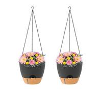 Genérico Flower Pot, Self-Watering Pot with Container, Garden Decoration, 2 Pieces, for Wall, Kitchen, Balcony, Outdoor, Indoor, Porch, Living Room