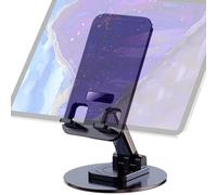 Genérico Foldable Desk Phone Mount - Adjustable 360 Degree Rotating Metal Stand, Compact Non-Slip Cellphone Cradle, Portable Smartphone Holder For Office Table Desk Bedside Travel