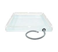 Generico Foldable Shower Base with Drain Port - Portable Transparent Tray 80 cm Thick Drawstring - Outdoor Camping Bath Mat for Tent Awning - Adult Beach Privacy