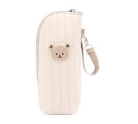 Genérico for Baby Bottle - Cotton 8 x 7 x 22 cm Thermal for Bottle, Portable Bag with Bear Print | ara Travel, Outdoor Transport, Breast Milk and Food Preservation, Breastfeeding, khaki, Consulte la
