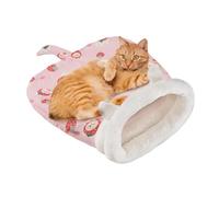 Genérico for Cats: 35x45cm Warm Sleeping Bag, Soft Plush Bed, Semi-enclosed Cave Design with Stand | Washable Winter Rest Space for Indoor Use Comfortable Bedroom