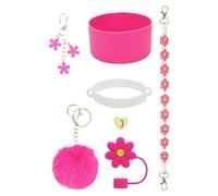 Generico For Cup Set, Cup Decorations, Protective Cover Silicone Charm Keychain | Love Case Key Chain for Girls, Teens, Teens, Youth, Adults, A, riferimento alla descrizione