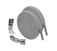 Generico For Shoes - Elastic Shoelaments | Di | Quick Release Shoe Laces Comfortable No Ties | Stretches Sneaker-laces with Metal Buckles for Walking, Running, Joggin, Gray, riferimento alla