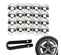 Genérico for Tyre Nuts, Car Wheel Lug Nut Cover | for Bolt Covers, for Tires with Removal Tool, Spare Dust Cover, 17 mm, 19 m