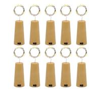 Generico For Wine Bottles with Cork Stoppers - 15 x 20 cm, Bottle Stoppers | Pack of 10 20 LEDs - Cork with Timer | 3 Speed String Light with Speed Adjustment for