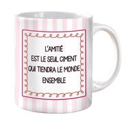 Generico Friendship Coffee Mug - 330ml Beverage Cup, Ceramic Mug with Design, Kitchen Drinkware, Morning Beverage, Tea Cup for Home Dorm Office Break Room Brunch Cafeteria