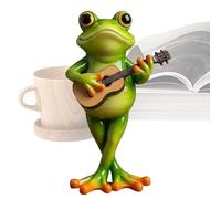 Genérico Frog Figurines Miniatures | Animal Figurine Playing Musical Instrument - Realistic Cute Ornament for Everyone, Birthday Gift, Desk and Bathroom Decor