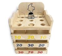 Genérico Frog Game, Jeu de la Grenouille, Classic Version Made of Wood and Metal, Colombian Path with 6 Original Discs, Suitable for Indoor and Outdoor Use (Colombian Version), 32 x