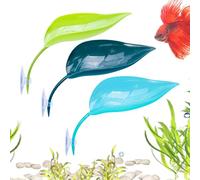 Genérico Frog Habitat Leaf - 3 Pieces Reptile Decoration | Frog Tank Flea Suction Cup | ABS Reptile Perch Leaves 18.5x7.2cm with Strong Suction Cups, Geckos, Chameleons And