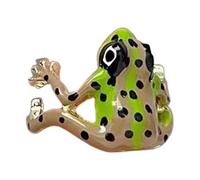 Generico Frog Shaped Ring - Adjustable Alloy With Polished Silver Finish, Accessory For Creatures With A Retro Aesthetic, Unique Sculpture Of Textured Wildlife | Fascinating Jewelry Co,