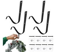 Genérico Front Door Garland Hanger,4 Pieces Heavy Duty Self Adhesive Reusable | Hooks for Front Door Christmas Wreath - For Indoor Outdoor Entrance Fireplace