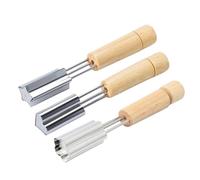 Generico Fruit Cutters Set of 3 Vegetable Cutters with Wooden Handle - Mini Shapes for Baking Decorative Food