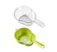 Genérico Fruit Drainer | Double Layer Portable Reusable Basket - Fruit Strainer with Handle, for Sink Home Indoor Indoor Bathroom Outdoor Camping Water Food and Vegetables