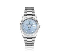 Generico FU127 Fumagazzi Wrist Watch - Sky Blue, Diameter 36 mm, Polished Solid Steel Strap, Quartz Movement, Water Resistant 5 atm