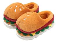 Genérico Fun Cute Burger Plush Slippers for Men & Women, Winter Plush Warm Slippers Non Slip House Shoes(10.5-11.5 Women/8.5-9.5 Men)