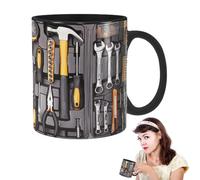 Genérico Funny Coffee Mug, Coffee Mug | Black Ceramic Mug for Mechanics - Tool Box Large Tea Cup for Water, Whiskey, Soup, Wine