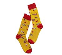 Genérico Funny Socks, Unisex Socks for Men and Women, Cotton Socks, Printed Socks, Crazy Socks, One Size, World Food, Paella yellow, One size
