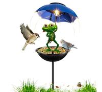 Generico Garden Feeder for - Solar Decorative Frog Shaped Garden Ornament in Iron 97 x 19 cm | Wild Feeders with Ground Spike for Garden, Patio, Balcony at the Ap