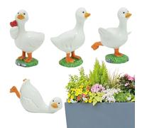 Generico Garden Statues, Decorative Resin for Yard Decor - Vase Decoration with 4 Animal Figurines - for Indoor, Backyard, Path, Patio, Pond, Pool, Porch, Landscape
