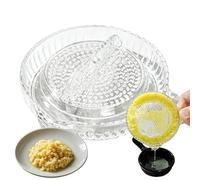 Generico Garlic Ginger Grater Plate with Rotating Grinding Lid | Material Mini Onion Grinder 10 x 2 cm Kitchen Tool | Durable Food Grater for Easy Garlic Paste And Seasoning Prep