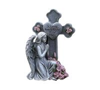 Generico Gartenengel Statue Für Draußen | Betende Engel Figur Mit Solarbeleuchtung, Grabmal Schmuck Für Garten Und Rasenfläche