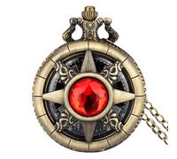 Generico Gemstone Pocket Watch - Roman Numerals Pocket Watch with Chain | Vintage Steampunk Mechanical Hand Winding Watch Christmas Gift OrolLogio By With M, P5030, riferimento alla descrizione