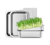 Generico Germination Tray - Large Capacity Stainless Steel Mesh Plant Cultivator | Starter for Seedlings and Propagator for Greens - For And Beans Indoor And Outdoor Garden And Home