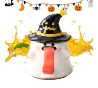 Genérico Ghost Mug, Novelty Drinking Cups with Lid, Ceramic Ghost Shape Coffee Cup, Sturdy Build for Halloween Juice Wine Beer Living Room Movie Nights Teachers Gift Decor, 450ml