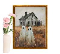 Genérico Ghost Wall Decor - 24 x 19 x 1.8 cm Spooky Art Poster, Framed Wall Decor with Ghosts | For Halloween, Bedroom and Bedroom