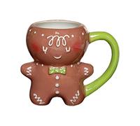 Generico Gingerbread | Ergonomic Pan Shaped Handle | 28 eramic Handle for Christmas, Halloween, Women, Autumn, Kids, Men, Ice Tea for Travel