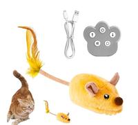 Genérico Giocattolo Intelligente per Gatti,Giocattoli Interattivi con Topini Mobili | Plush Ricaricabile con Telecommando, e Suoni per Tutte le Razze di Animali Domestici